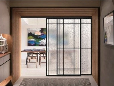 Push and pull the glass door